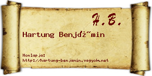 Hartung Benjámin névjegykártya